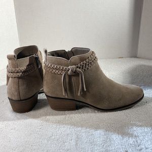 Woman’s Michael Shannon Mallory Taupe Suede Ankle Boots